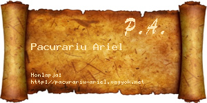 Pacurariu Ariel névjegykártya
